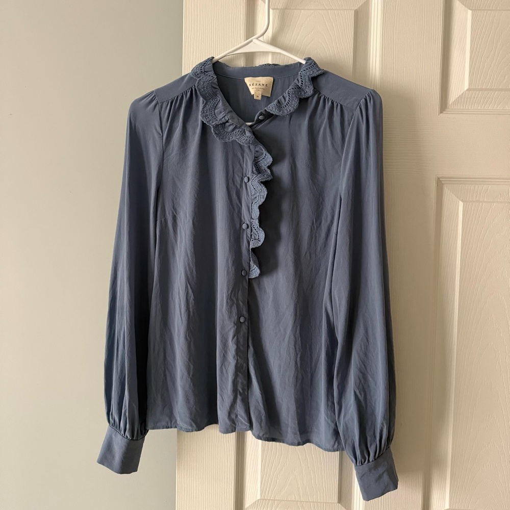 Sezane | chlo shirt in vintage blue